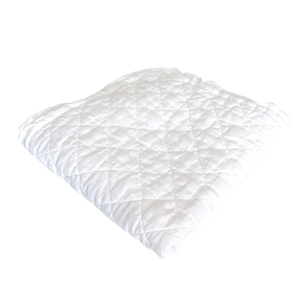 Pottery Barn Diamond Quilted Euro Sham (1) White Linen Cotton Square 26